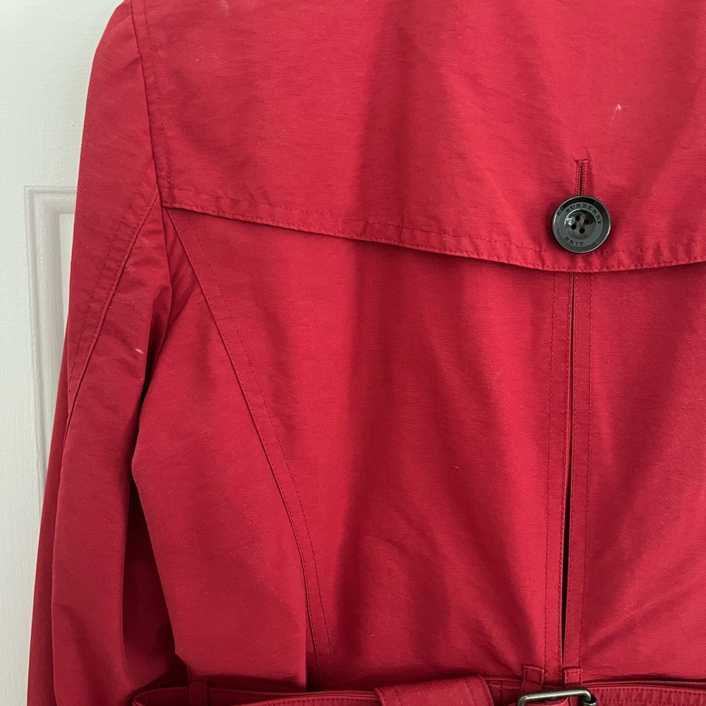 Burberry Brit Red Trench Coat - Picture 3 of 16